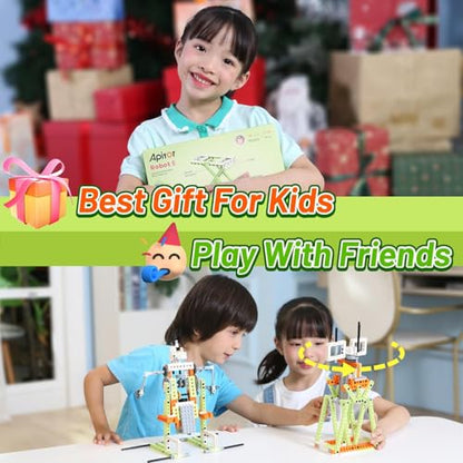 Apitor Robot E STEM Kits for 8-12 Year Old Boy Girl, 14 in 1 Electric Building Toys with Learning Materials, DIY Educational Construction Science Kit for Kids 8-10 10-12 Christmas Birthday Gift - style: Robot E