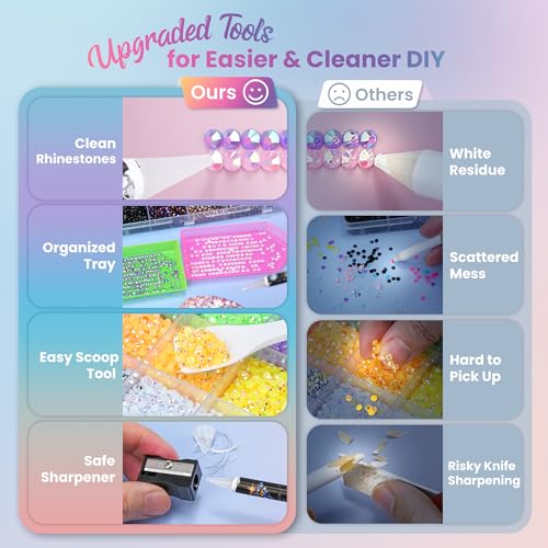 40000 Pcs Resin Jelly Rhinestones Kit, 30 Colors 4mm Flatback Rhinestones with 4 Pcs B7000 Jewelry Glue & Tools, All-in-One Bedazzling Kit for DIY Arts & Crafts Gifts - color: 30 Colors 4mm