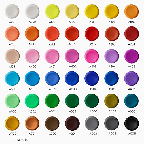 ARTEZA Polymer Clay Set, 42 Colors, 1 oz Oven-Bake Blocks with Tools