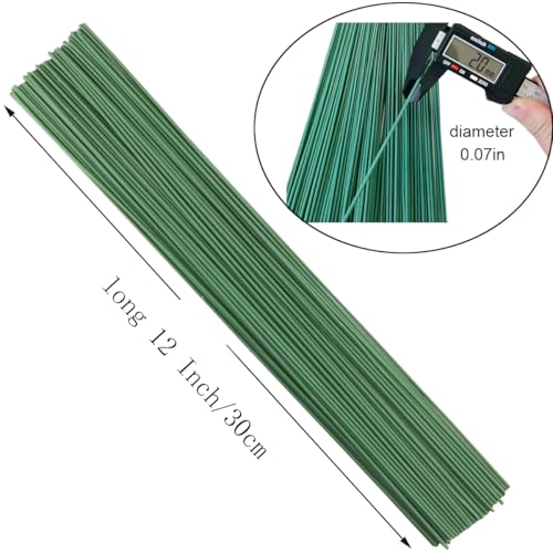2 Gauge Dark Green Floral Stem Wire 50 PCS DIY Bouquet Stem Wreath Making - color: 50 pcs 2Gauge Dark green flower wire 30cm