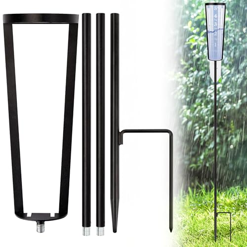 Rain Gauge Stand Replacement for AcuRite 00850A3, Freestanding Adjustable Rain Gauge Holder Mount Accessory, 13.9 in or 23.3 in, Rain Gauge Not Included
