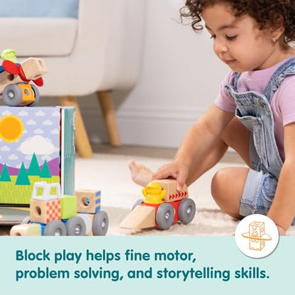 Melissa & Doug Blockables Vehicles Connectable Wooden Blocks