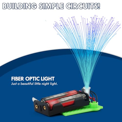8 STEM Craft Kits for Kids, Bulk Crafts Science Experiments, Simple Circuits Fiber Optic Light Kit, Girls Engineering Building Projects Activities STEM Toys, Class Educational Learning