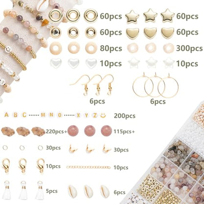 Xylise Jewelry Making Supplies Kit Natural Stone Beads for Irregular Natural Stone with for DIY Craft Bracelet Necklace Earrings for Adults(Light Purple) - color: Light purple