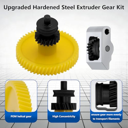 Upgrade Hardened Steel Extruder Gears Assembly for Bambu Lab P2S, Integrated Shaft Design Filament Drive Transmission Replacement Part Wear-Resisting Extruder Dual Gears for P2S