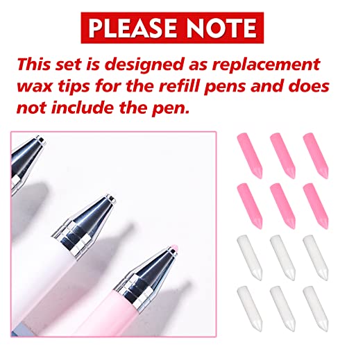 ZYNERY 12 PCS Diamond Painting Wax, Diamond Art Wax Refills Pen Replacement Glue Clay Accessories, Replacement Tips for Art Pens Refillable DIY Craft Dotz Accessories - color: Wax wick*12