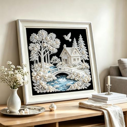 BYGFHLYW Pearl House Diamond Painting Kits for Adults,5D Diamond Art - color: PL25-1