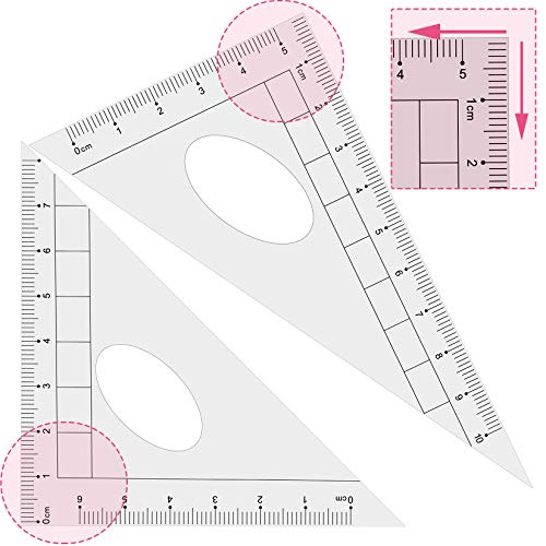 Geometry Set Maths Compasses for Grade Students Back to School Supplies with Compasses Protractor in Carry Case, Pink