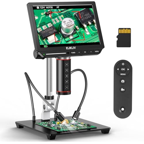 Elikliv Autofocus 4K Digital Microscope EM4K-AF, 8" Soldering Microscopes