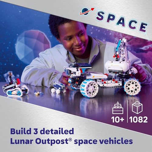 LEGO Technic Lunar Outpost Moon Rover Space Vehicle Building Toy - All-Terrain Explorer for Kids, Boys & Girls, Ages 10+ - Buildable Space Decor for Any Room - Gift Idea for Birthdays - 42211