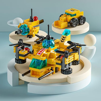 136-Piece Urban Engineering Building Blocks Set - Build 7 Cool Models: Construction Airplane, Vehicles, Submarine & More | STEM Toys for Kids Ages 6-12 | Creative Gift for Boys & Girls - color: High Altitude Engineering