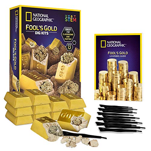 National Geographic Fool's Gold Dig Kit with 12 Gold Bar Dig Bricks - size: 12 Dig Bricks