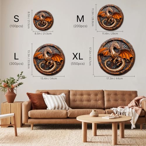 KAAYEE Wooden Puzzles Adults, Mechanical Dragon Jigsaw Puzzle 11.4 * 11.3in - color: Mechanical Dragon, size: Medium