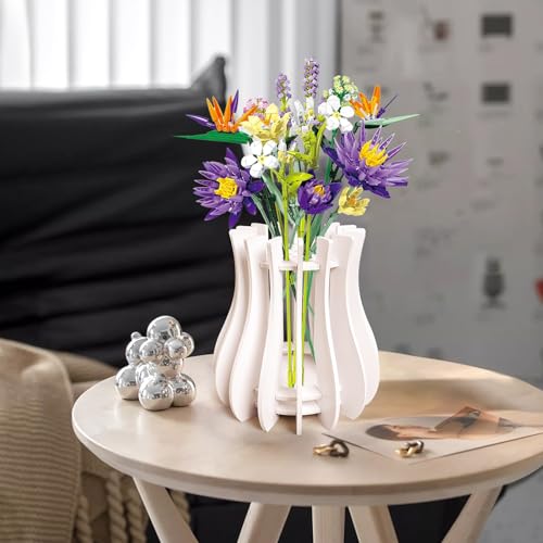 Wooden Vase Kit for Lego Flowers Arrangement - color: White