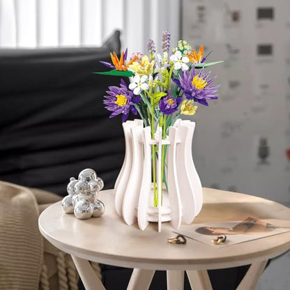Wooden Vase Kit for Lego Flowers Arrangement - color: White