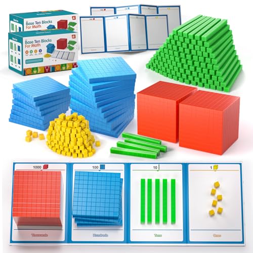 2 pack Base Ten Blocks Plastic Place Value Blocks with 80 rod - style: 2p