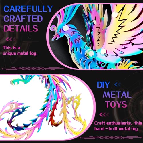 FILASLFT 3D Metal Puzzles for Adults,Undead Bird Seven 3D Puzzles - color: C8-undead Bird-seven Colors