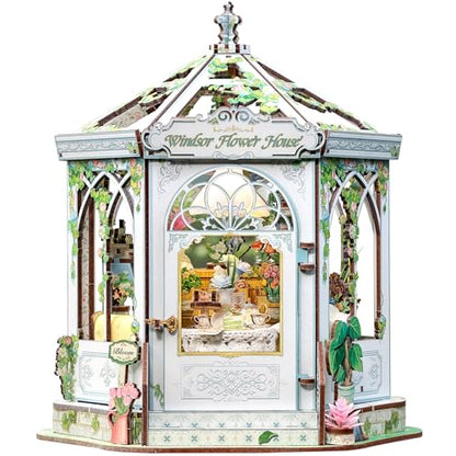 CUTEBEE DIY Miniature House Kit for Adults, Flower House Book Nook - color: Windsor Flower House