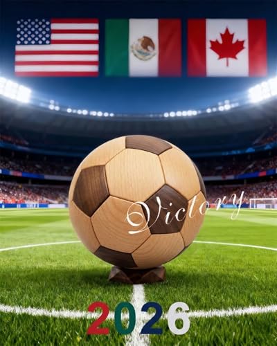 3D Wooden Soccer Ball Puzzle for Adults, Walnut and Beech Desk Décor,Gift - style: Walnut + Beech