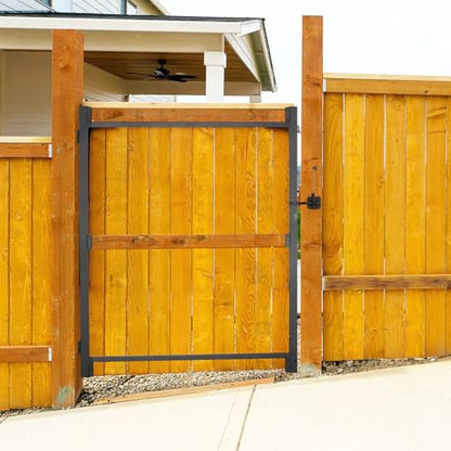 VEVOR Gate Building Kit, Fits 36 to 60 in Wide Openings, Up from 6 to 7 ft High Fence, Adjustable Gate Building Kit, Anti Sag Full Gate Frame Kit with Latch Lock and Screws, for Wooden Fence, Iron - size: 36"-60" wide openings, 6'-7' high