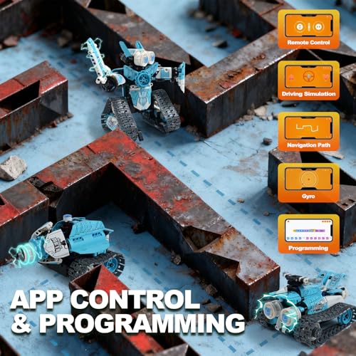 Robot Building Kit, Educational STEM Toys & Birthday Gifts for 6 7 8 9 10 11 12+ Year Old Boys Kids, 3 in 1 DIY Science RC Robotics Sets with APP and Remote Control Projects