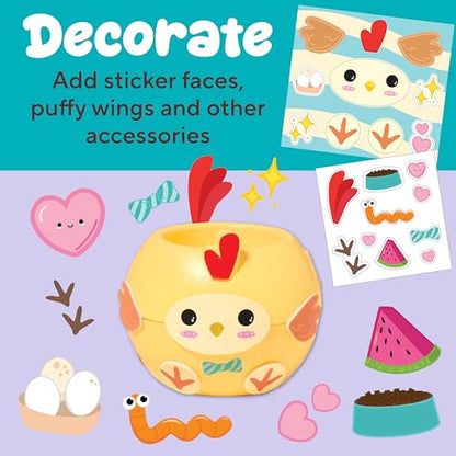 Creativity for Kids Plant-a-Pet Barnyard Pig Kit | Decorate, Plant & Grow Your Own Pet | Chia Seed Gardening Craft | Spring Crafts & Screen-Free Kids Activity (Ages 6+) - style: Chicken