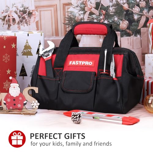 FASTPRO 215-Piece Home Repairing Tool Set with 12-Inch Bag, Red - color: Red