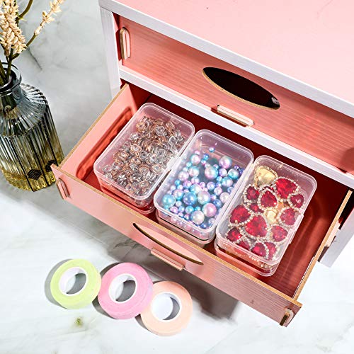 SATINIOR 48 Packs Clear Small Plastic Containers Transparent Storage Box with Hinged Lid for Small Items Crafts Jewelry (3.27x2.13x1.02 Inches) - size: 3.27 x 2.13 x 1.02 in
