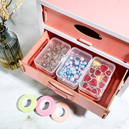 SATINIOR 48 Packs Clear Small Plastic Containers Transparent Storage Box with Hinged Lid for Small Items Crafts Jewelry (3.27x2.13x1.02 Inches) - size: 3.27 x 2.13 x 1.02 in