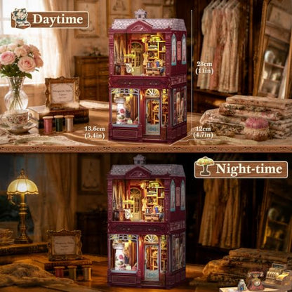 Fsolis Book Nook Kit - DIY Miniature House Kit for Adults - color: Margueritetailor