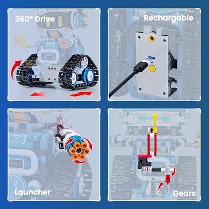 5-in-1 STEM Robotics Kit, APP & Remote Control Robot Building Kit