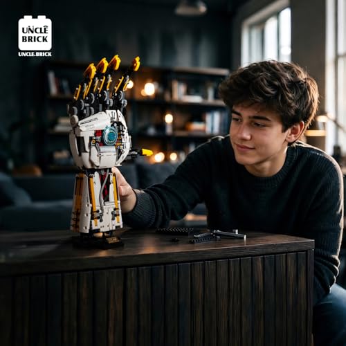 UNCLE BRICK Technical Robotic Hand Building Blocks Kit,Equipped with 4 Motors and Can Be Remotely Controlled,Set for Aged 8-14 and Aldult,Suitable As A Holiday Or Birthday Gift for Children(1622 PCS)