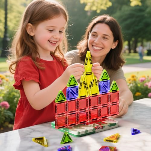 Magnetic Tiles Travel Storage Mini STEM Blocks Festive Box 26PCS 3+ - size: Travel