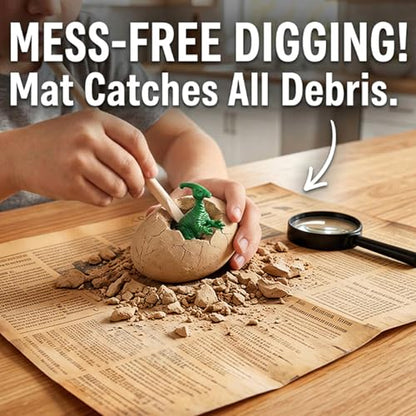 12 Dinosaur Eggs Dig Kit Toys for Kids, Excavation Kit with Magnifier - style: 12 Dinosaur Eggs