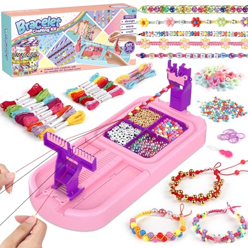 Cmiolacuna Friendship Bracelet Making Kit for Girls Ages 8-12 Loom Maker - color: Pink