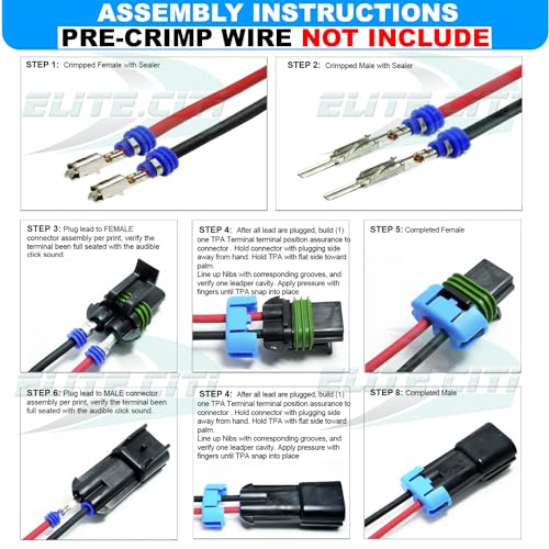 360pcs Metri-Pack 280 Series (1 to 5 Pin Set Box) 30 Amp Conductor Connector, Terminal, Sealed Weatherproof Automotive Electrical Connectors Kit 10-20 GA (w/Removal Tool) - size: 1-5 Pin Kit (360pcs w/tool)