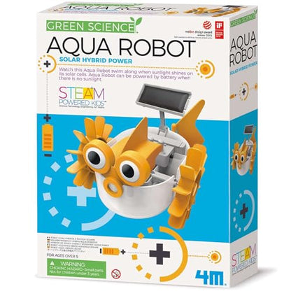 4M Green Science Aqua Robot - Solar & Battery Power DIY Water Swimming Toy - style: 4M 403415 Green Science Aqua Robot-Solar Hybrid Power, Multi