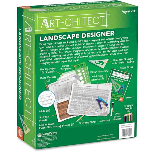 MindWare Art-chitect Landscape Designer for Kids – 3D Landscape Design Kit for Kids Ages 8 and Up – Learn The Basics of Architecture As You Design Start to Finish