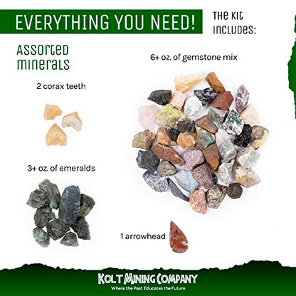 Rock Hound Emerald Kit - Real Gemstone, Crystal & Mineral Specimens - size: Emerald