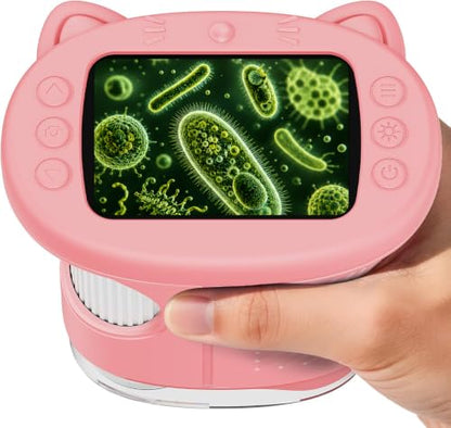 1000X Handheld Digital Microscope for Kids (Pink) - color: Pink