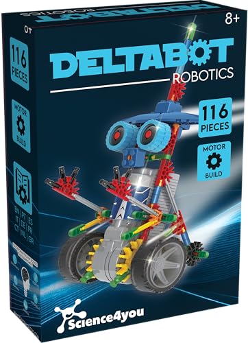 Science4you Deltabot Robot Toy Kit for Kids Age 8-12 - STEM 117 Pieces Robotics Kit, Build Your Own Robot Toy for Kids Age 8+, Educational Science Kits DIY Building Toys, Gift for Boys and Girls - style: Deltabot