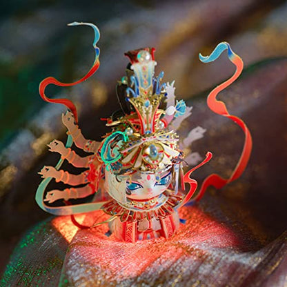 MU 3D Metal Puzzles Assembling Buddhist Kwan Yin Statue Kitty Cat Figures, Zen Gift Cultural Relic Replicas The Flying Apsaras Metal Model Kits Building, Hobby Collectables Presents Home Desk Decor - style: The flying Apsaras of the Dunhuang Caves