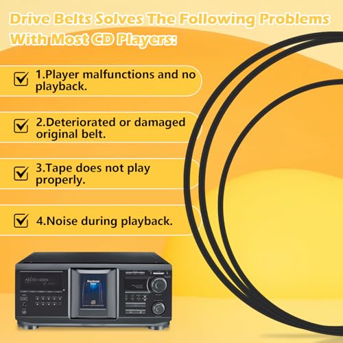 Upgrade 2 Door Belt CD Player Belts and 4 Drive Belts Compatible with Sony