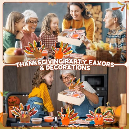 12 Sets Thanksgiving Craft Fall Kits DIY Turkey Clay for Kid Adult