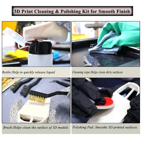 54PCS 3D Printer Tool Kit with Files, Deburring Tool and Electric Polisher - color: Blue 54pcs