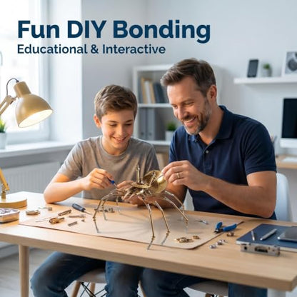 Steampunk Golden Spider 3D Metal Puzzle Model : 160+ Parts Mechanical DIY Assembly Kit Level 3/5 3 H Build Time Desk Decor Birthday Gift for Adult Collectors (Golden Spiders) - style: Golden Spiders