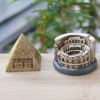 ONEST 7 Pieces Mini World Building Model Playsets Famous Architecture Figurines Toys for Decorations - style: G Set
