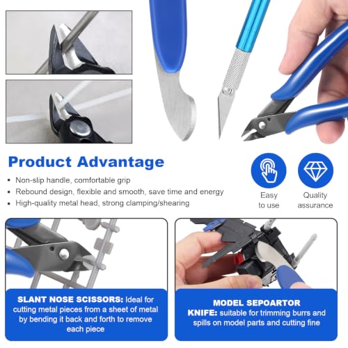 Fippy Model Kit Tools, Hobby Building Tools with A5 Cutting Mat - style: Set D