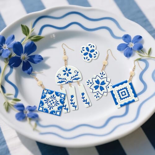 ORIGACH 17 Pcs Portuguese Peranakan Tiles Polymer Clay Cutters Set - style: Portuguese Peranakan Tiles
