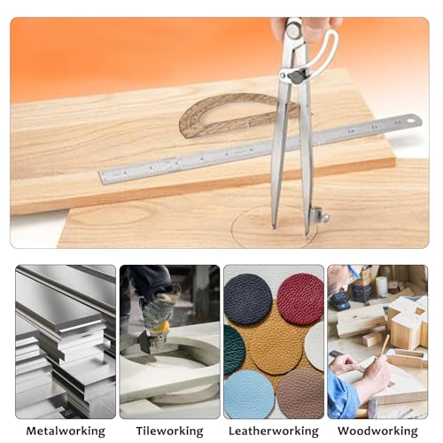 12 Inch Compass Geometry Tool Drawing Compass with Rulerr - size: 12 inches